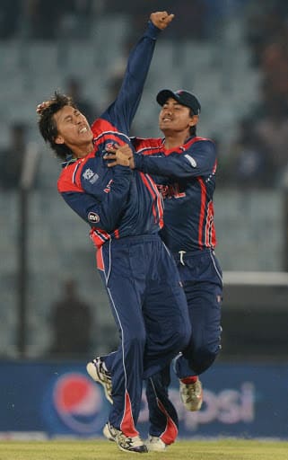 Shakti Gauchan took 4-0-9-3 against Hong Kong in the 2014 T20 World Cup