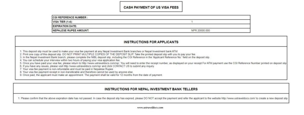 U.S. visa from Nepal - Nepal Investment bank CGI