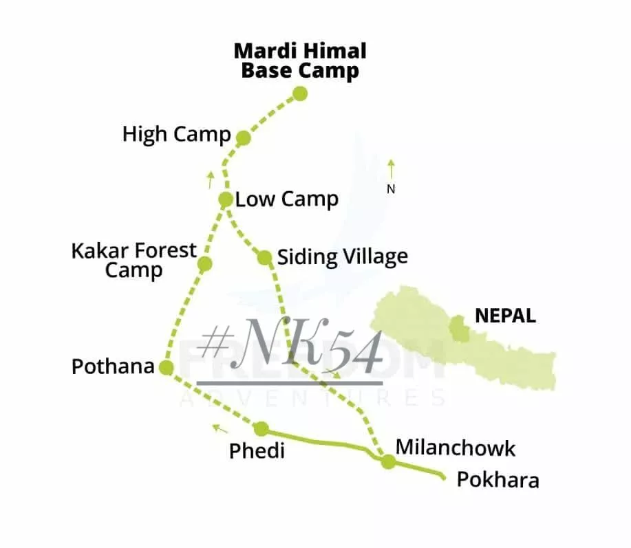 Map Mardi Himal Trek